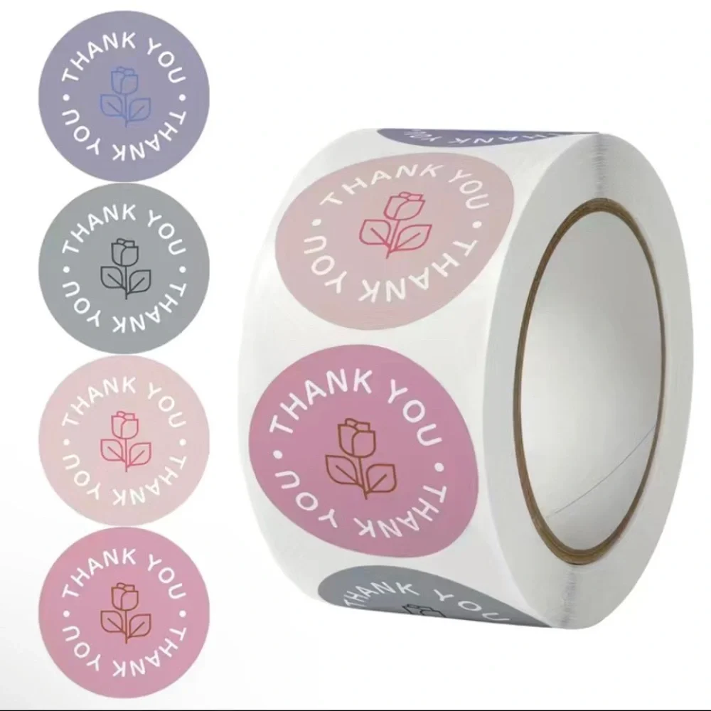 1roll/500pcs party thank‎ you stickers